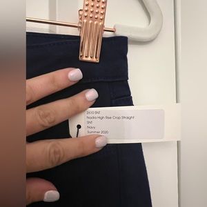 NWT L’Agence Nadia High Rise Cropped Straight Navy Blue Jeans
